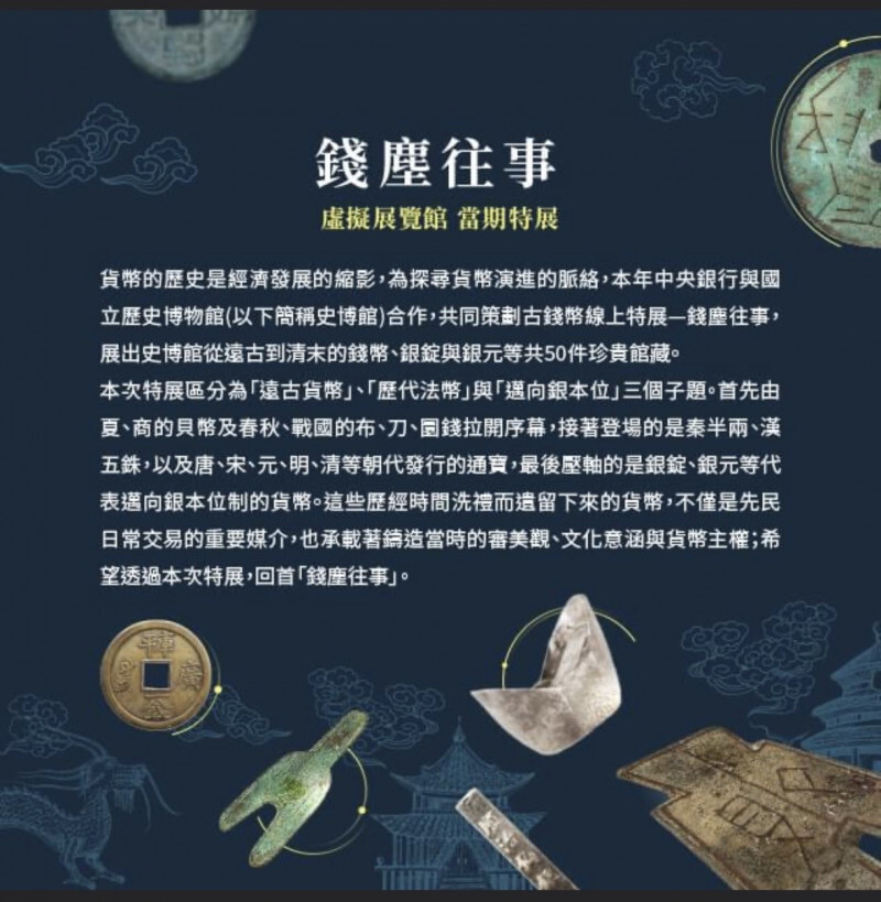 線上｜「錢塵往事」線上古錢幣特展｜2023/7/3至2024/6/30圖片(另開新視窗)
